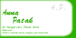 anna patak business card